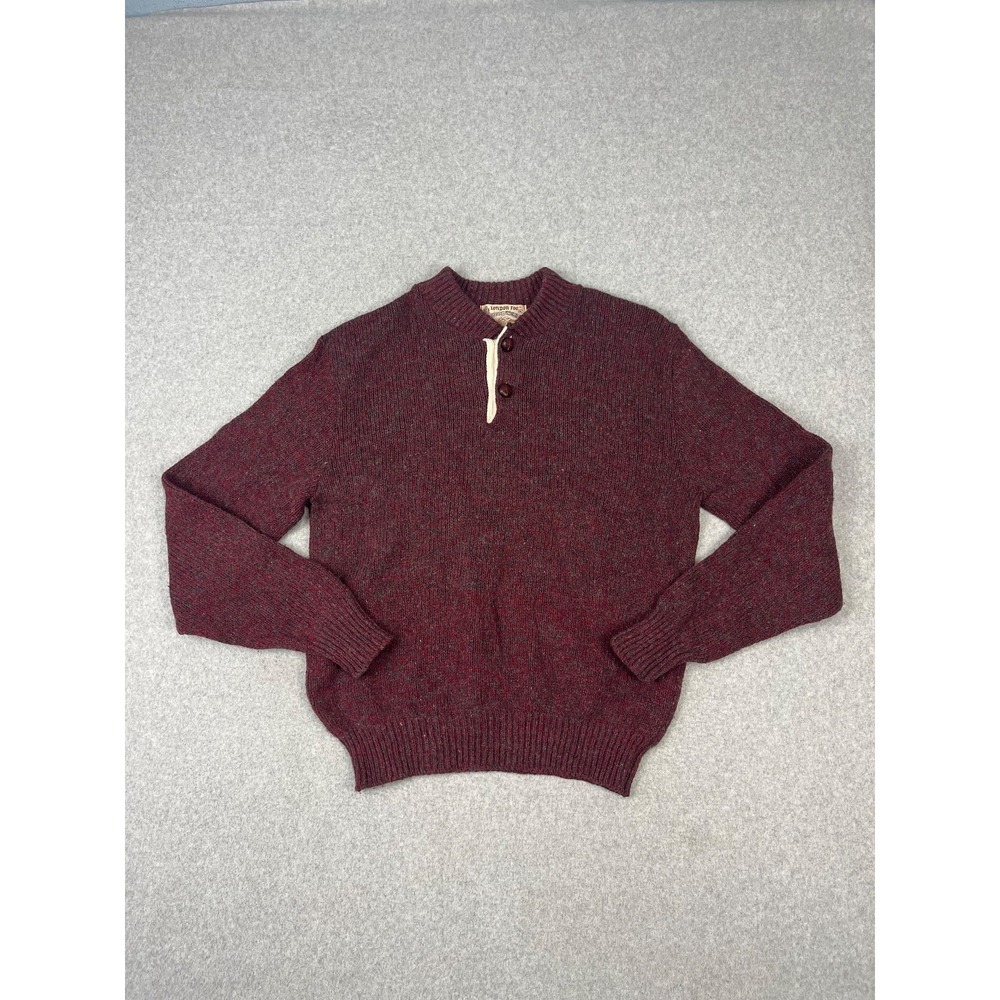 Vintage London Fog Sweater Mens XL Red 2 Button Crew Wool Blend‎ Made USA